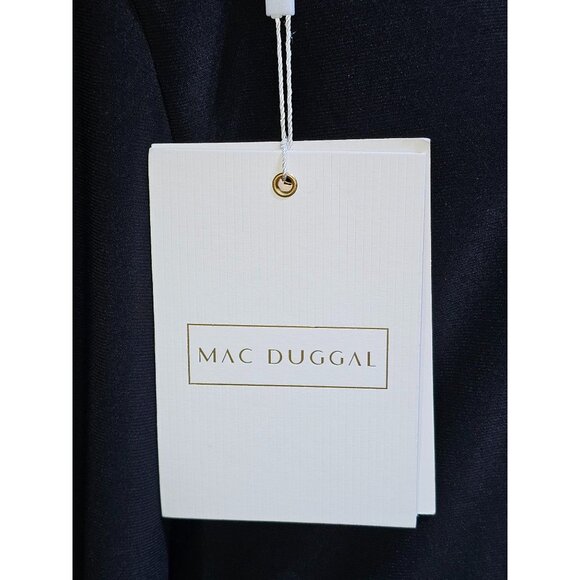 NWT Mac Duggal Women's Black Taffeta Ballgown 3D Rhinestone Flower Size 14 2809 - Picture 6 of 16